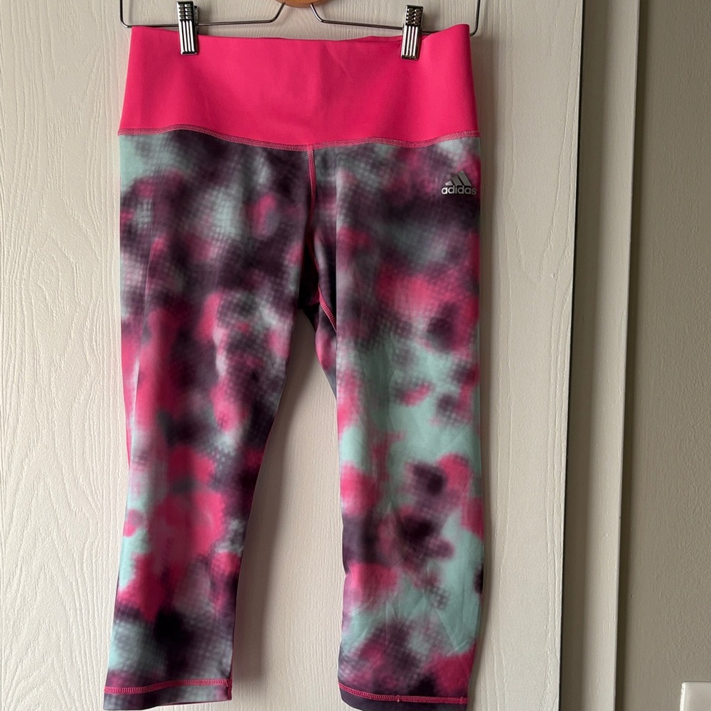 Adidas  Vibrant Pink and Multicolor Leggings